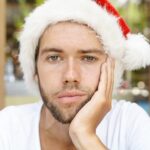 a man in a santa hat